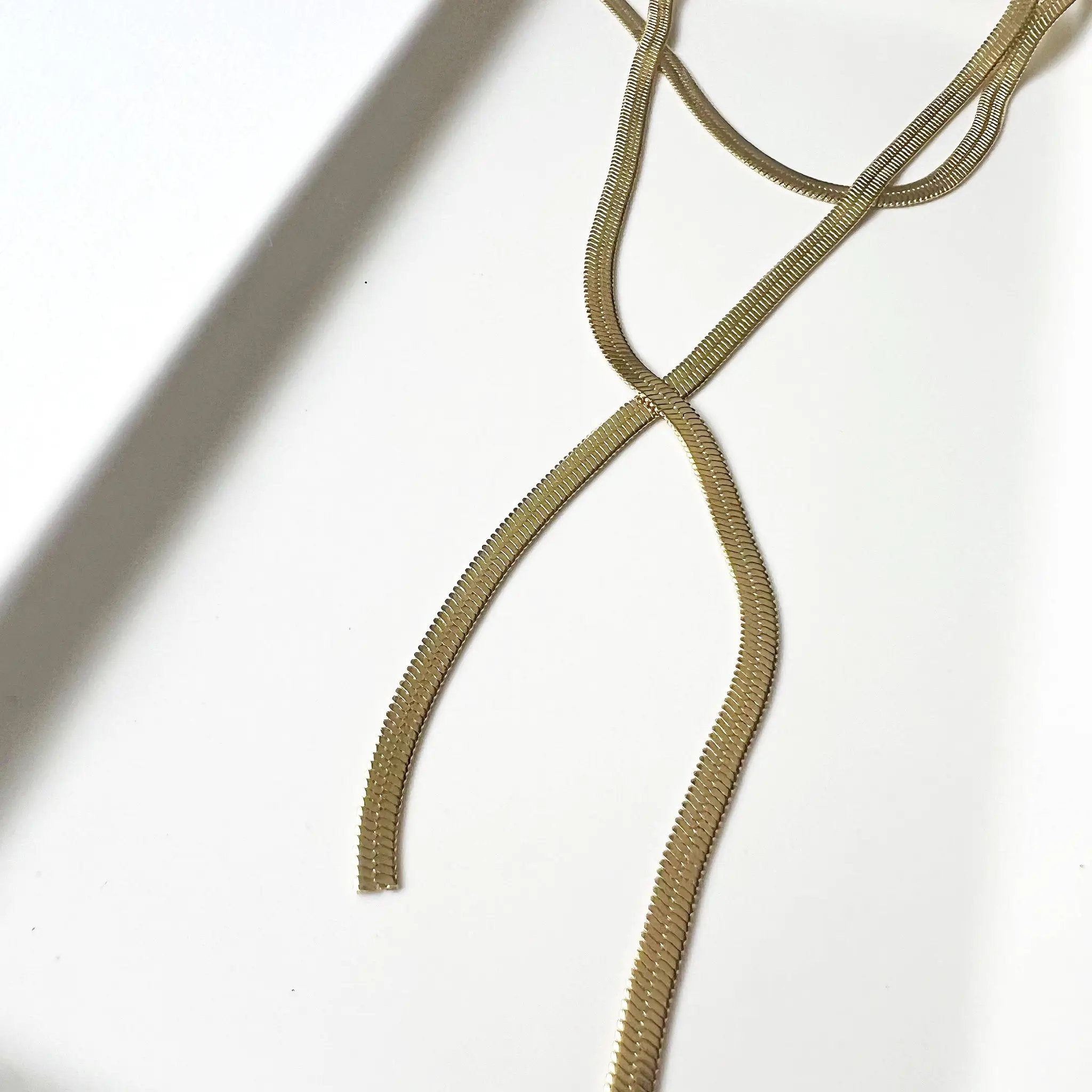 Hey Grl Hey Jewelry Double Layer Snake Chain Necklace - Necklaces