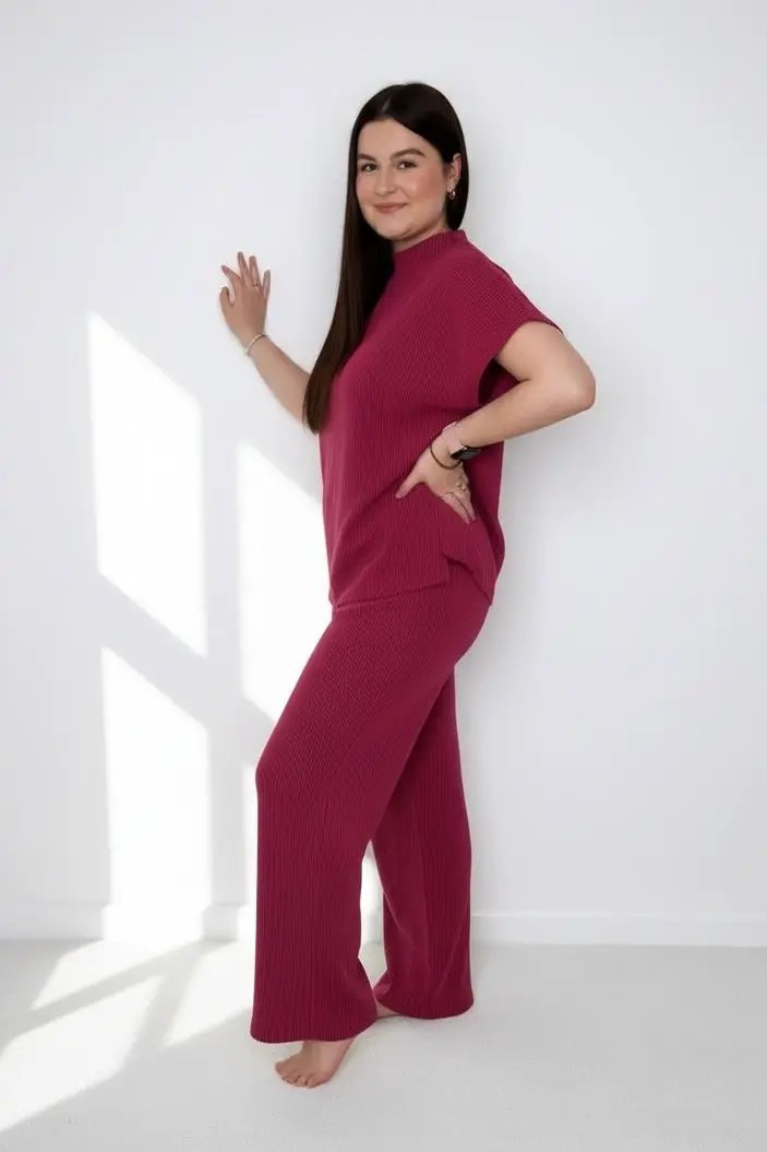 Zenana The Zenana Easy Days Raised Rib Lounge Set - Outfit Sets