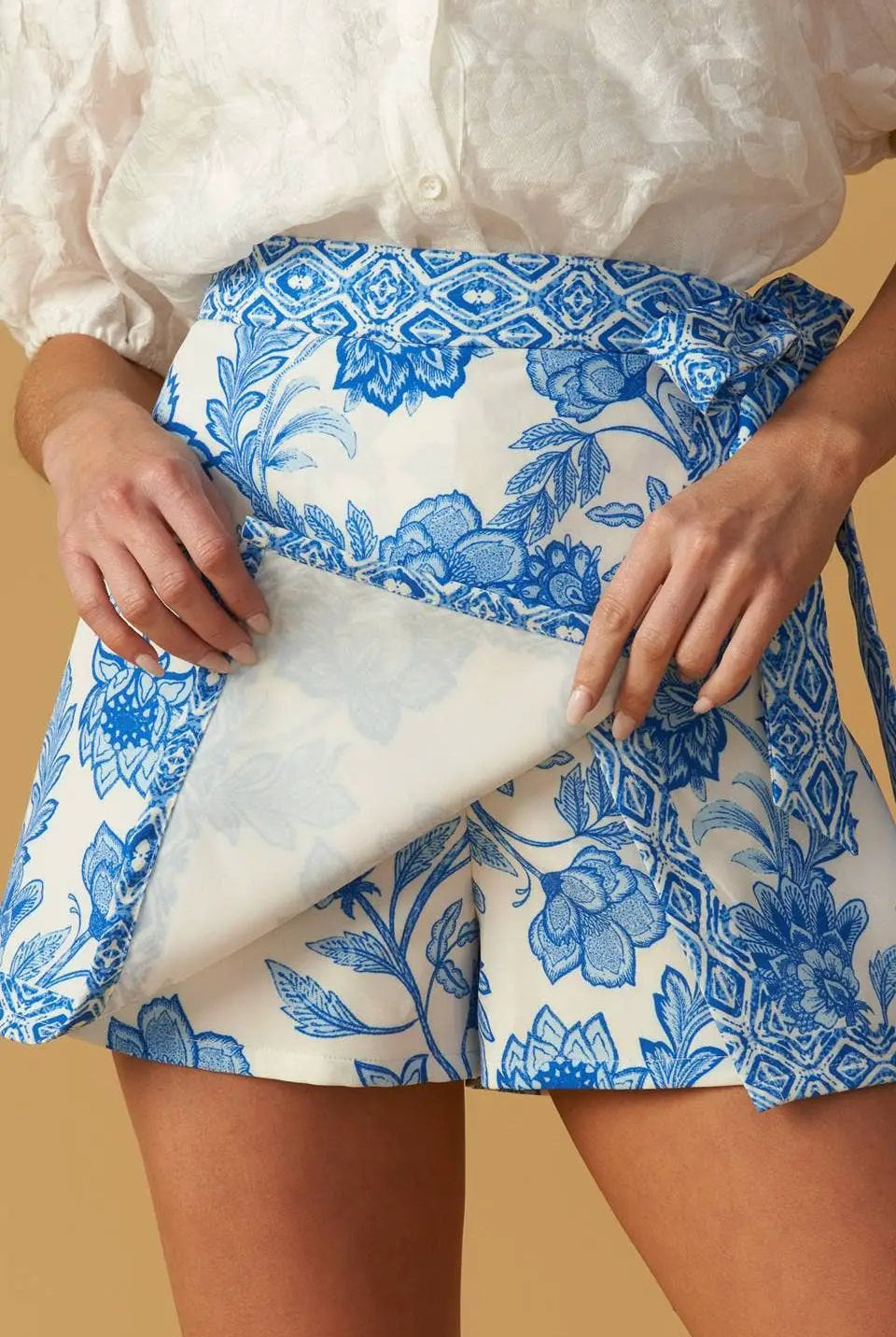 FLYING TOMATO The Coastal Bloom Wrap Skort - Skorts