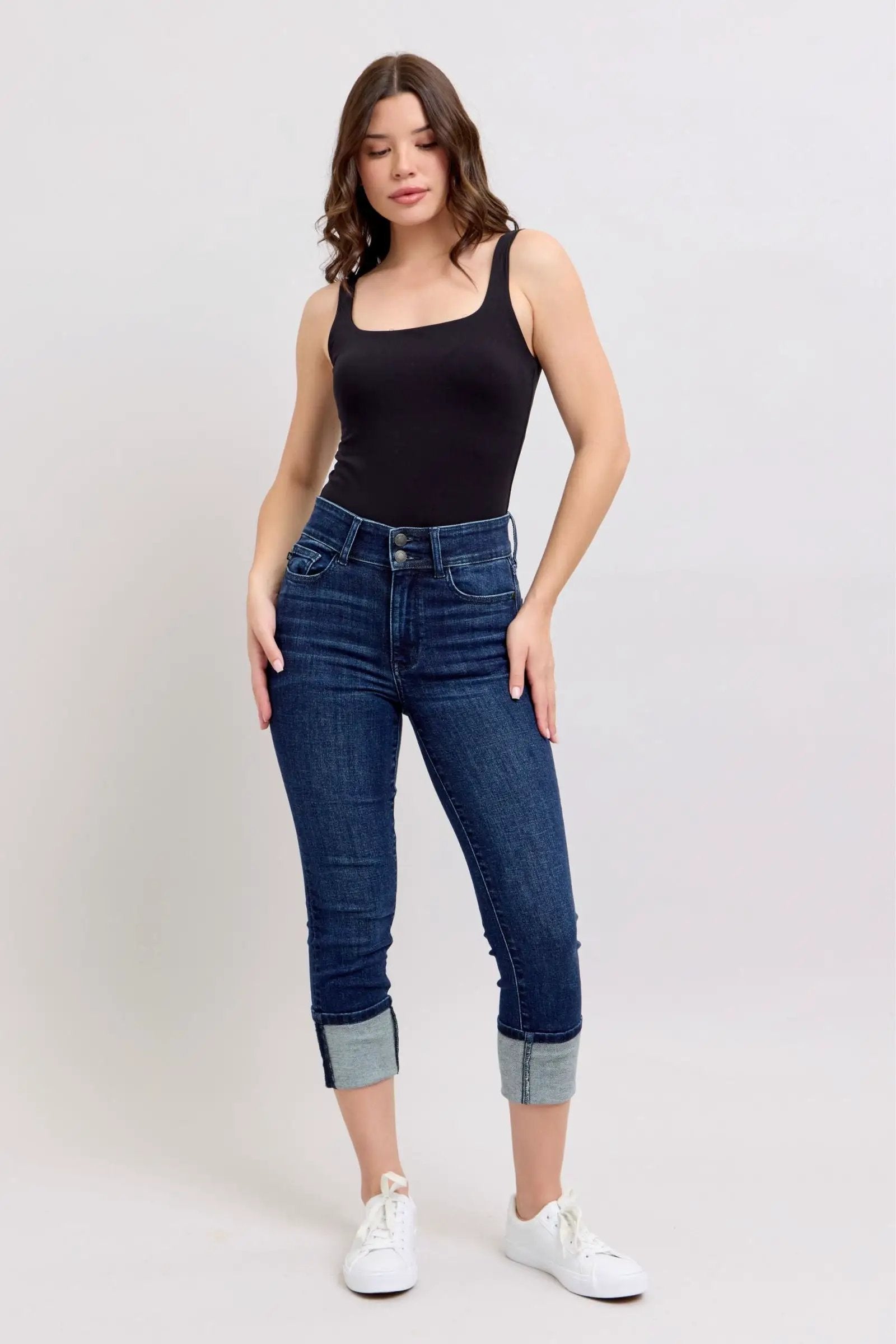 Judy Blue Judy Blue High Waist Double Waistband Capri - Jeans Judy Blue High Waist Capri