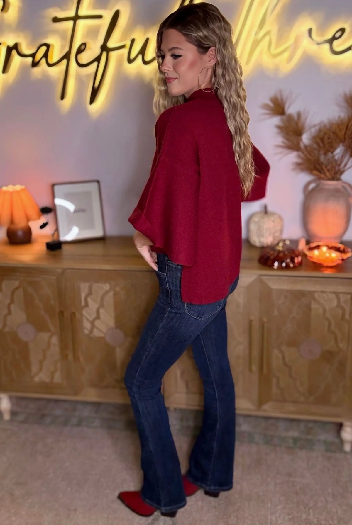 Zenana Viscose Bell Sleeve Sweater - Sweaters Viscose Bell Sleeve Sweater