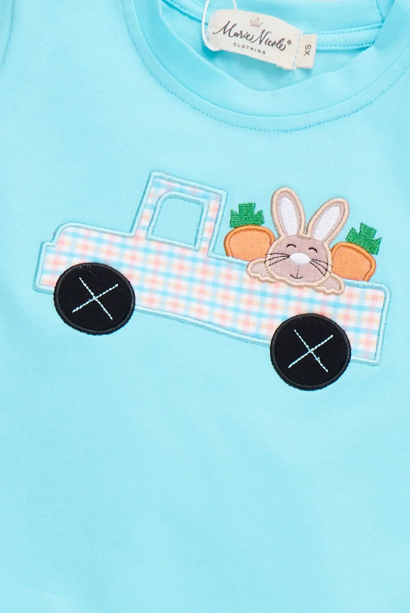Marie Nicole Clothing The Bunny Carrot Delivery Embroidered Boy’s Play Set - Baby & Toddler Outfits