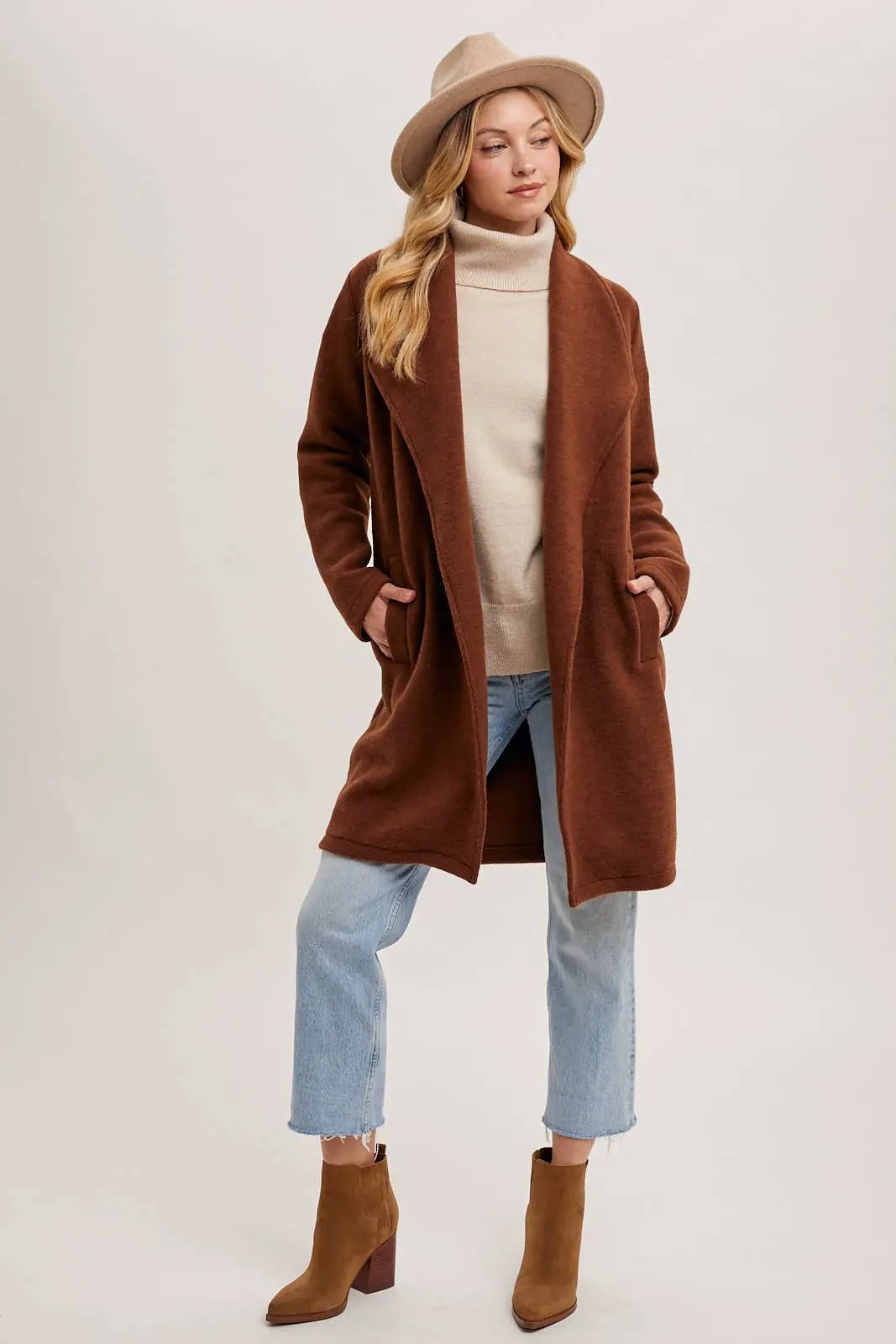 Bluivy Bluivy - OPEN FRONT KNIT COAT JACKET - Wrap Coats