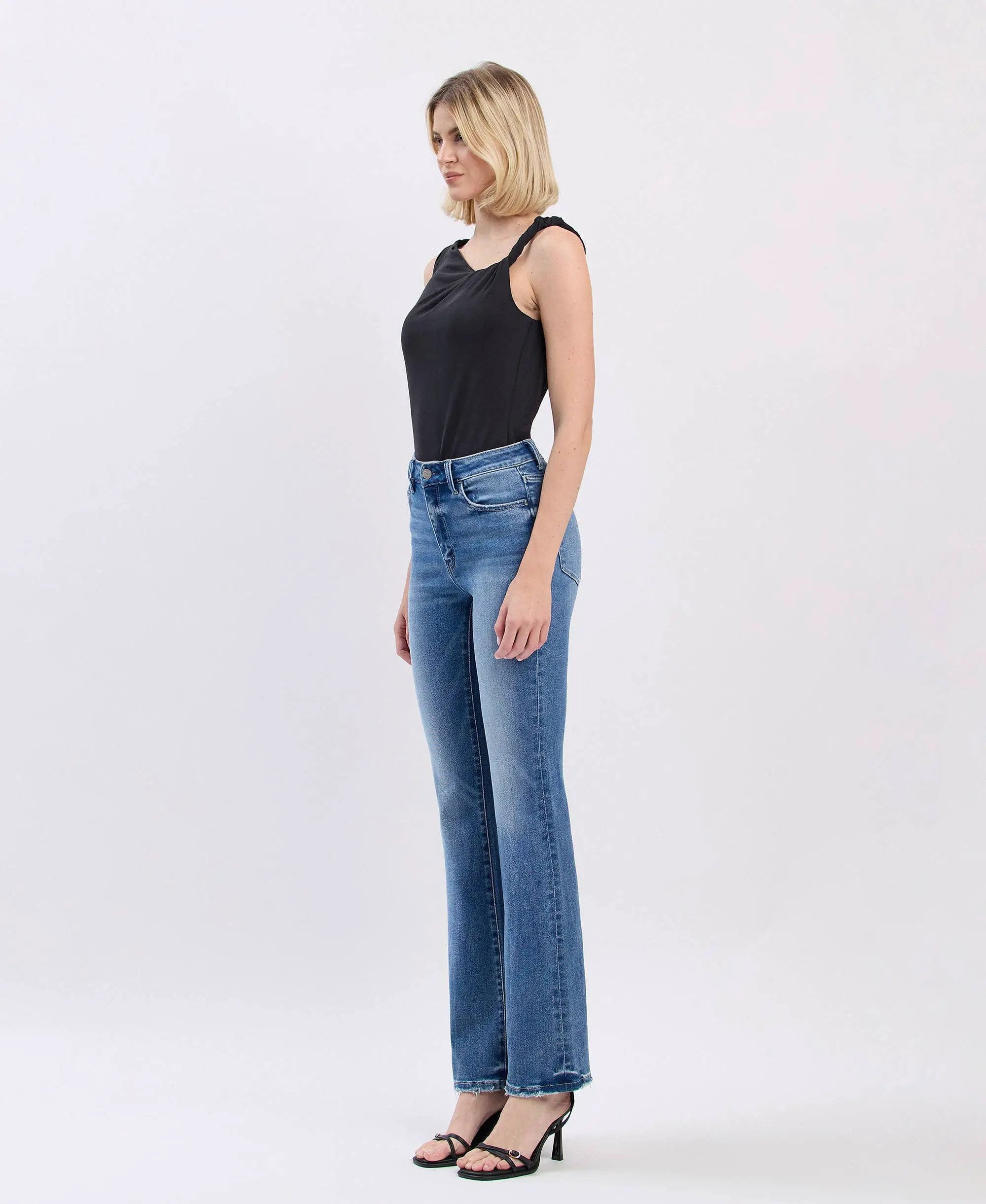 VERVET by FLYING MONKEY Vervet High Rise Full Length Bootcut Denim Jeans - Jeans