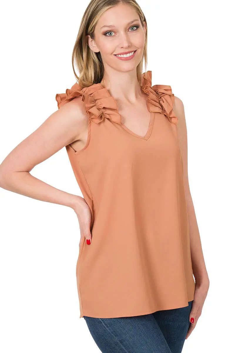 Zenana Zenana Ruffle Sleeve Blouse Collection - Blouses Ruffle Sleeve Blouse