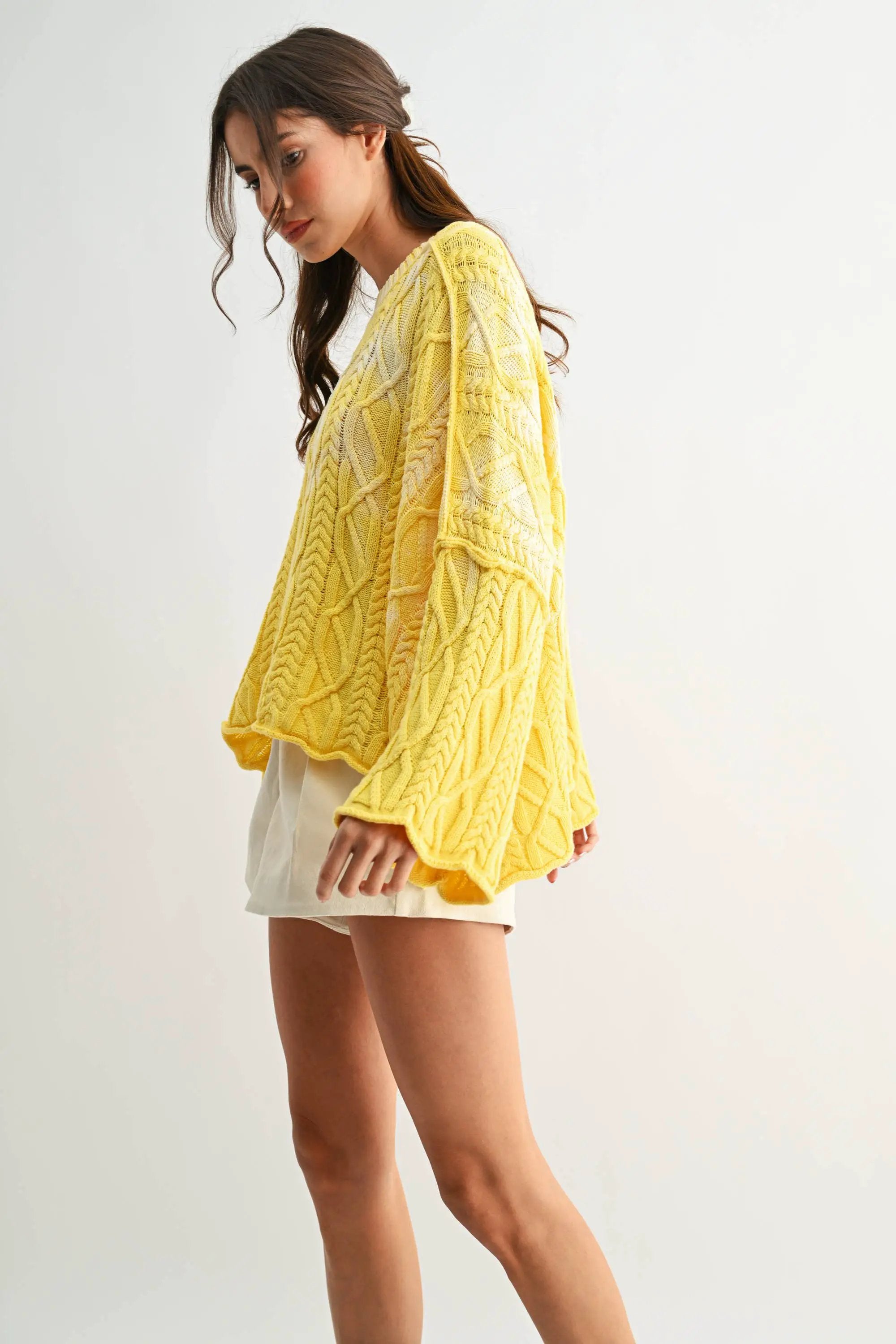 Camellia The Washed Ashore Sweater in Yellow - Sweaters