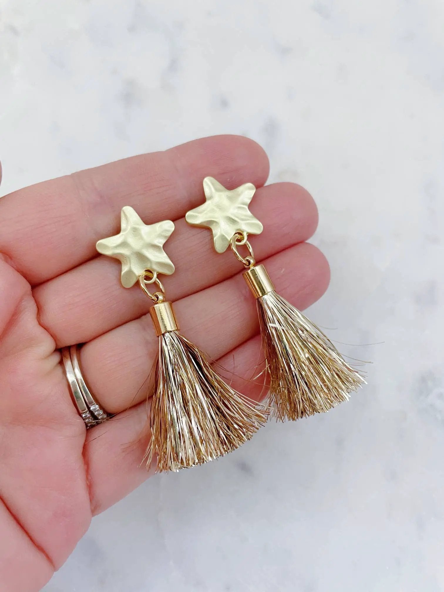 Laalee Jewelry Tassel Star Earrings Earrings - Earrings