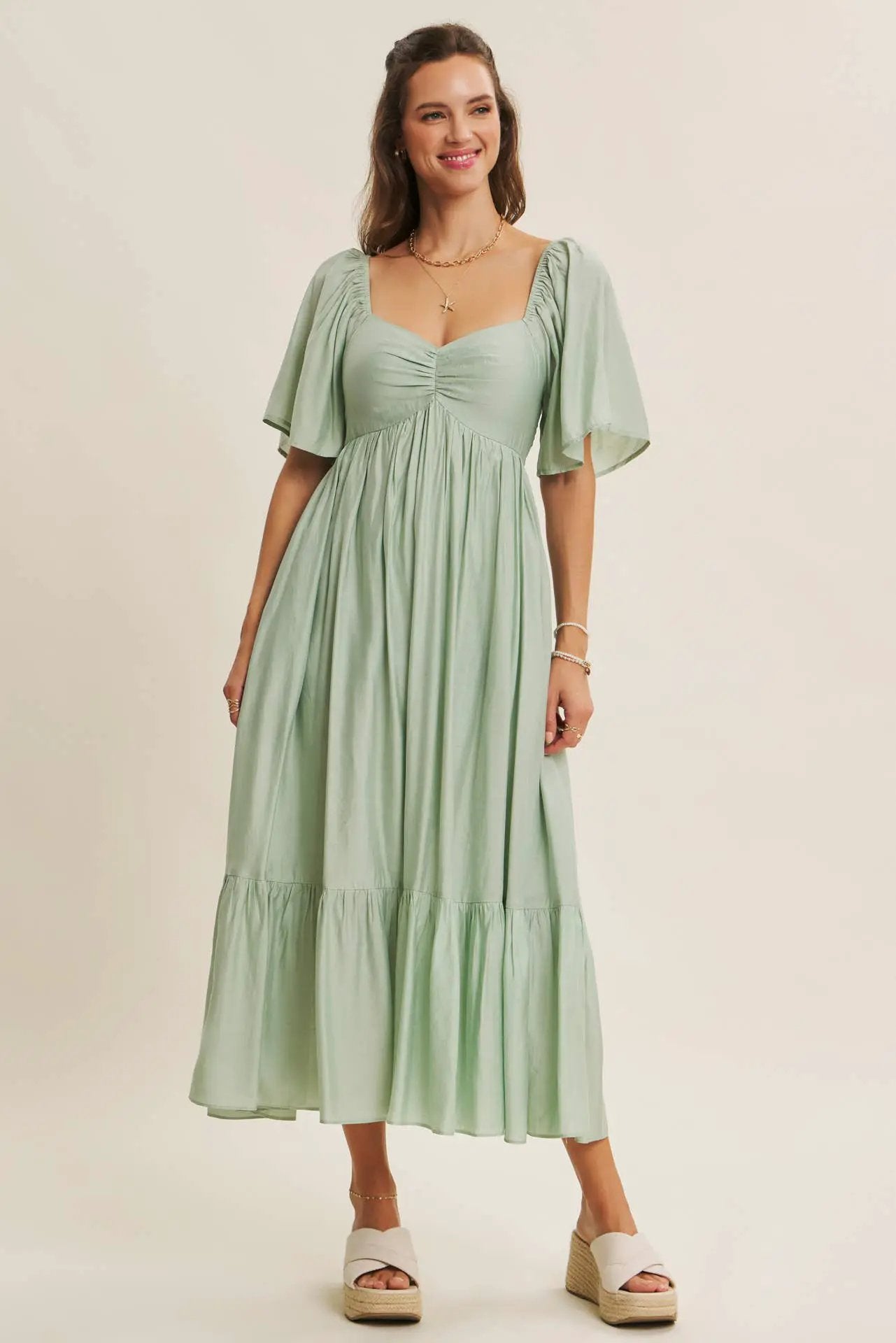 in february The Soft Breeze Mint Midi Dress - Sweaters