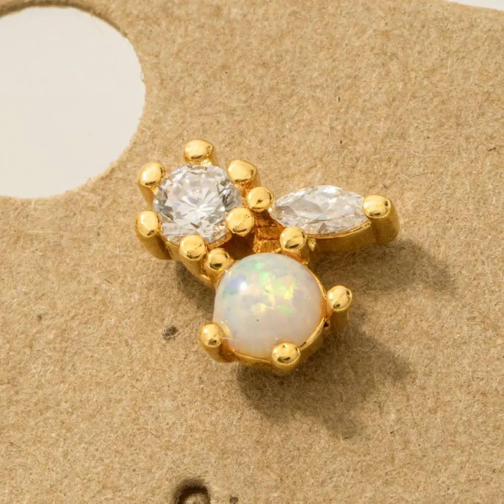 Fame Accessories The Opal Glow Trio Stud Earrings - Earrings