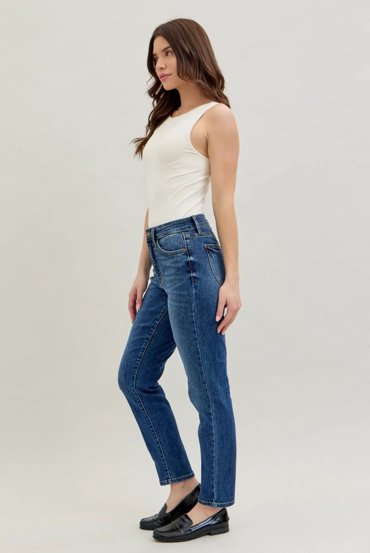 Judy Blue The High Rise Dark Wash Relaxed Skinny Jeans - Jeans Judy Blue High Rise Skinny