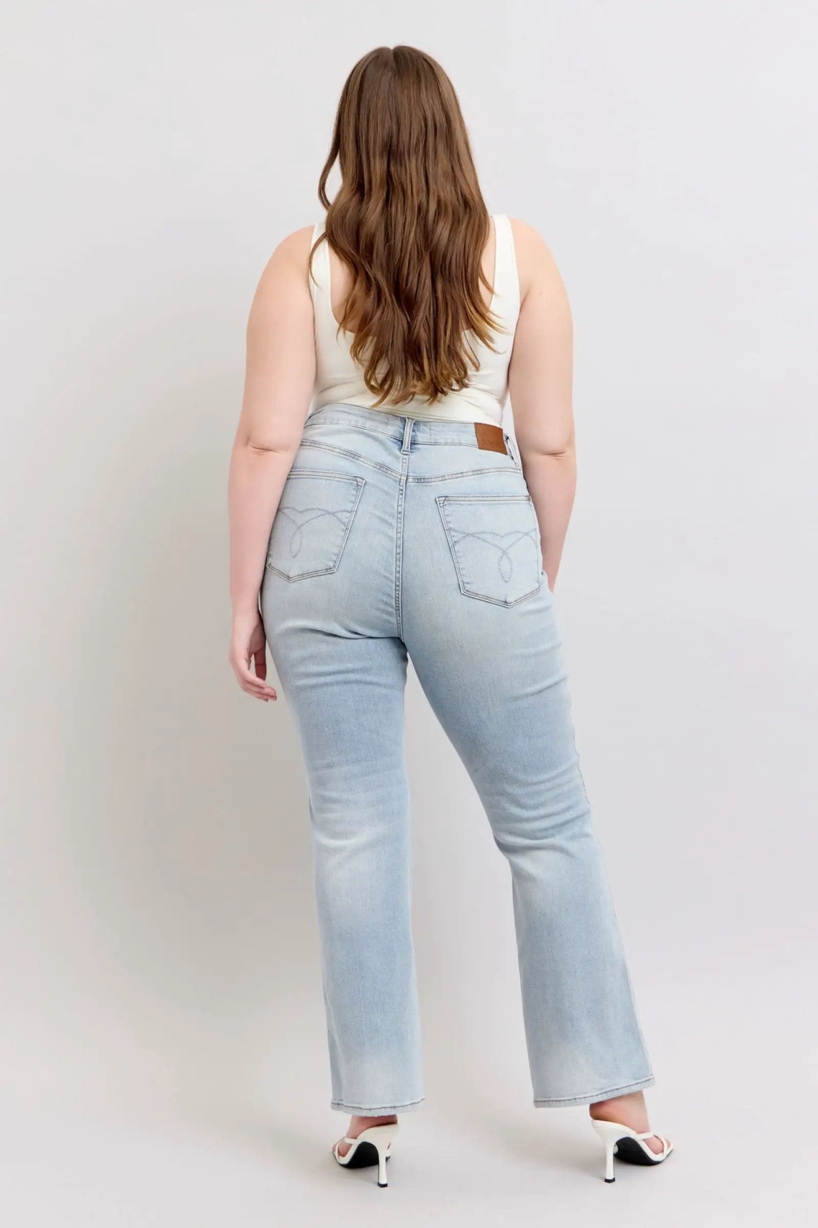 Judy Blue The High Waist Tummy Control Bootcut CURVY Denim Jeans: SHORT & REG Inseam - Jeans Judy Blue High Waisted Tummy Control Bootcut Jeans