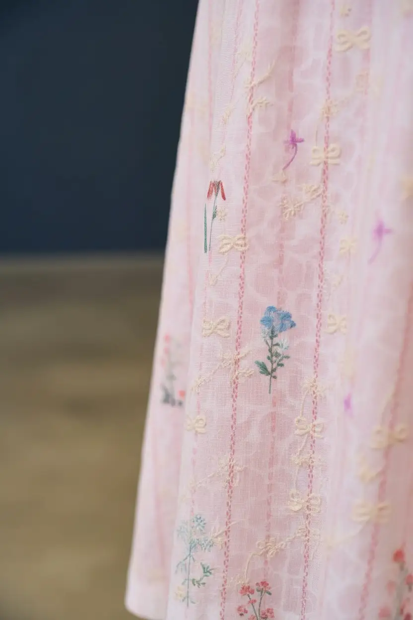 Doe and Rae The Sweet Meadow Embroidered Peter Pan Collar Swing Dress - Dresses