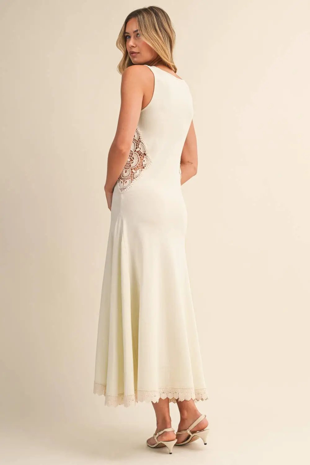 Klesis The Sunspell Crochet Panel Flare Dress - Dresses