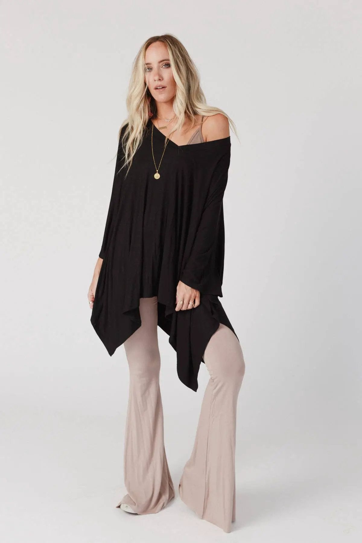 Three Bird Nest Three Bird Nest - The Wren Boho Top in Black - Tunics tops-blouses