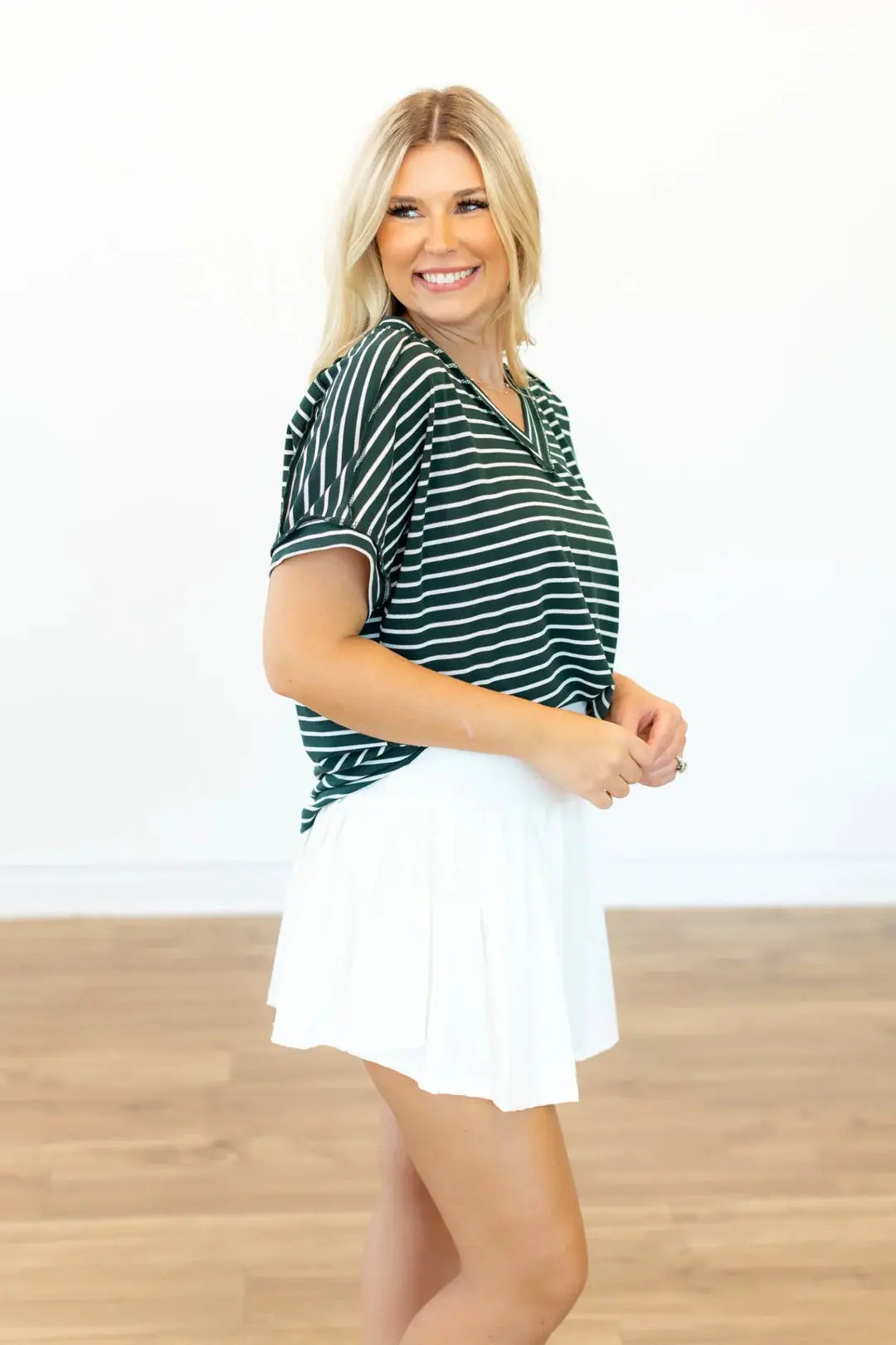 Grace & Emma The Green Lucy Stripe Top - Shirts