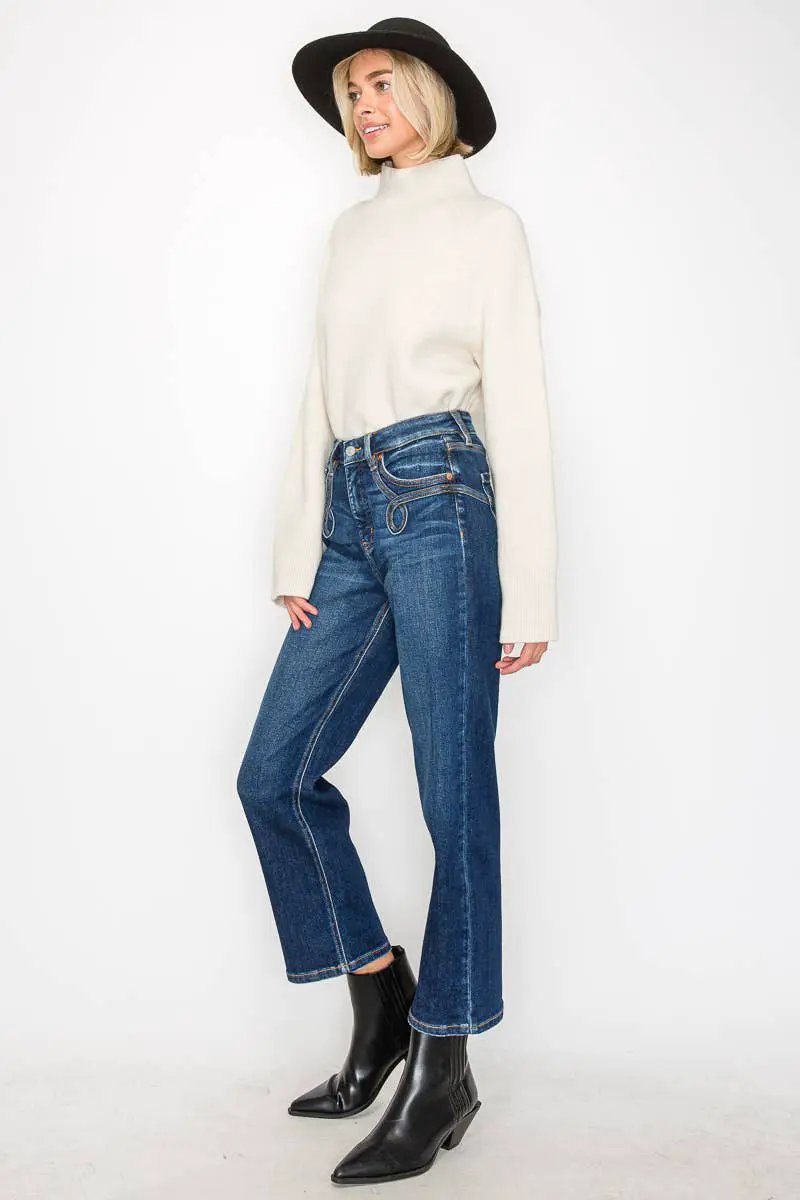 ARTEMIS VINTAGE Artemis Vintage Tummy Control Western Detail Straight PLUS Jeans - Jeans