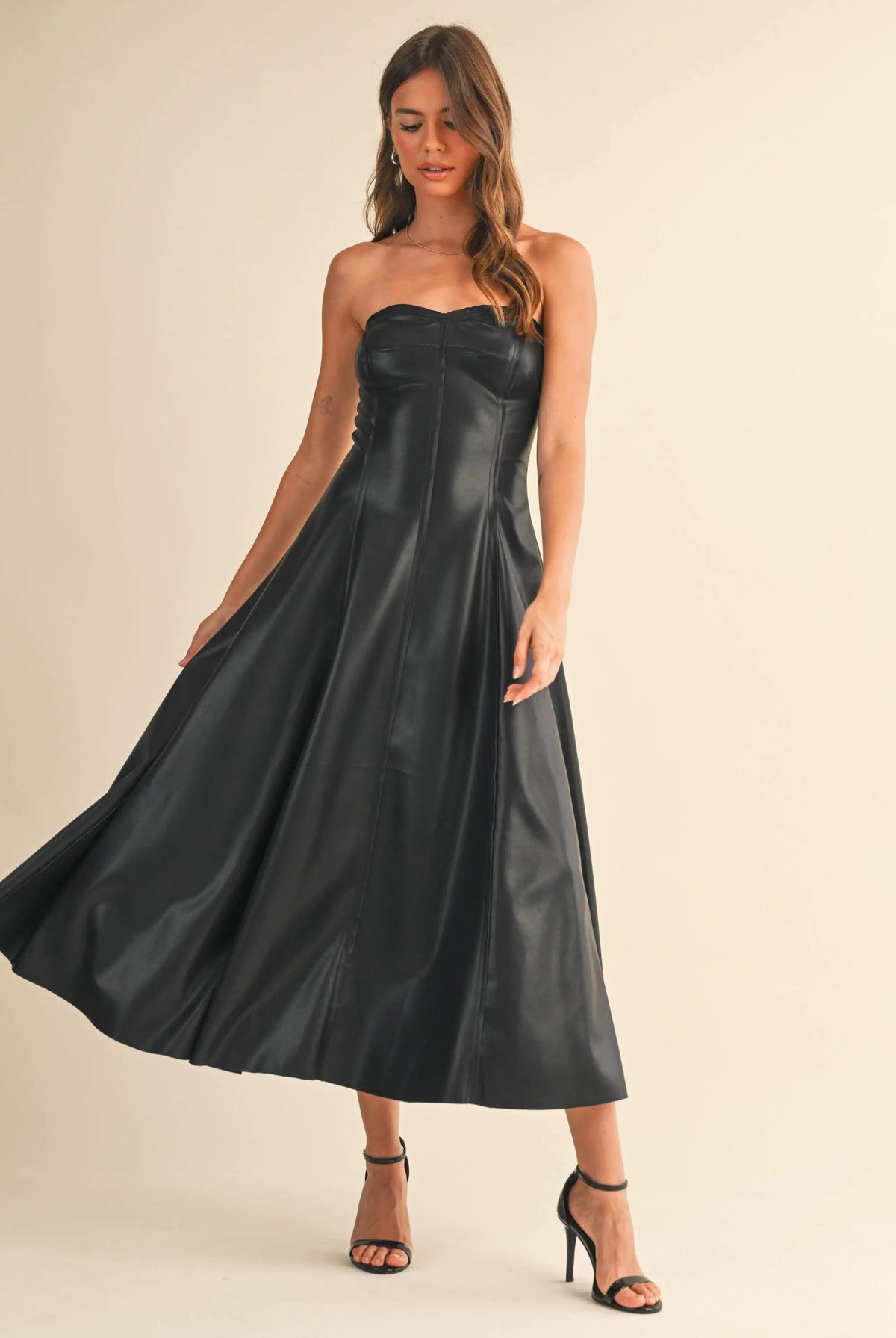 Klesis The After Dark Faux Leather Midi Dress - Dresses