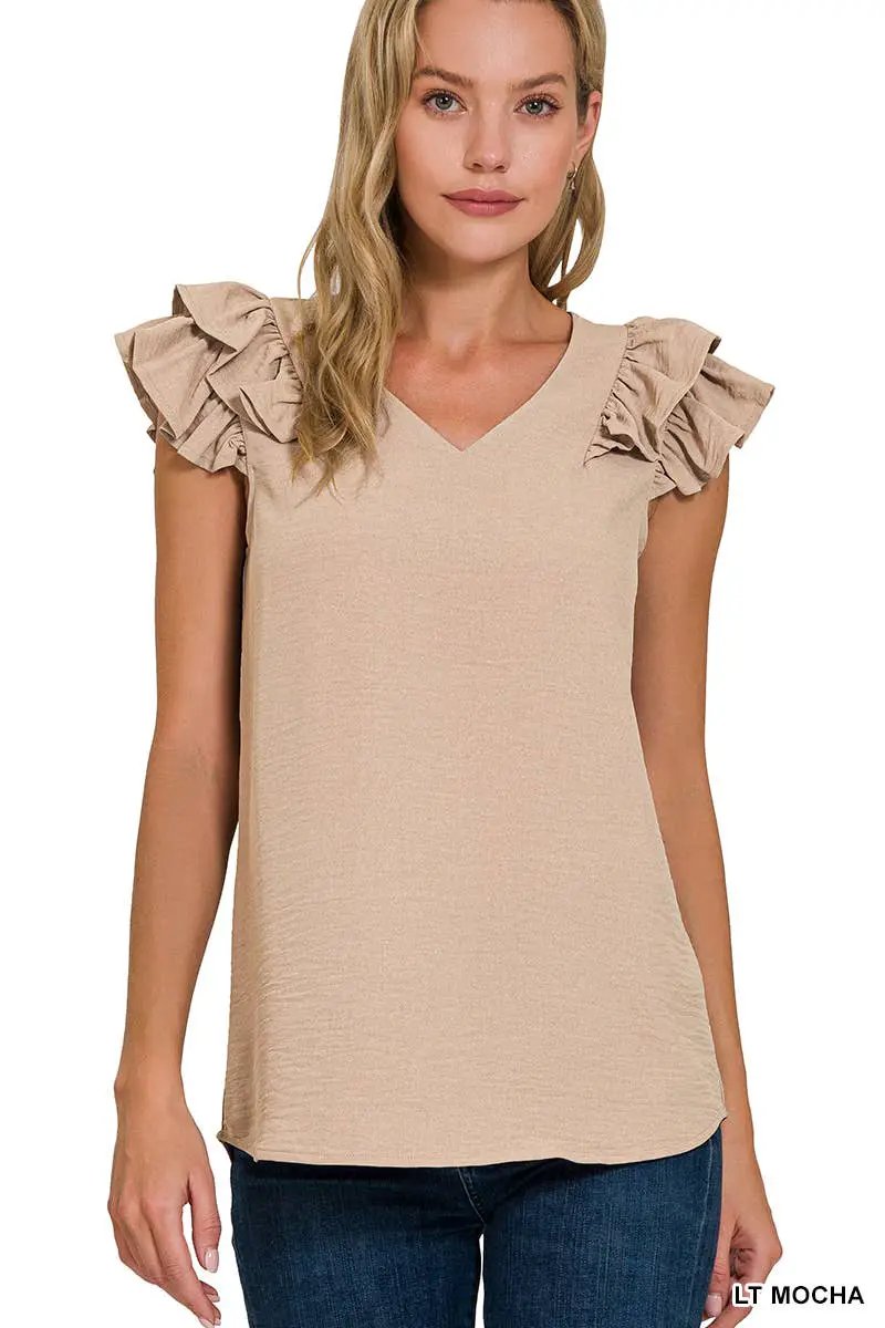 Zenana Zenana Ruffle Sleeve Blouse Collection - Blouses Ruffle Sleeve Blouse