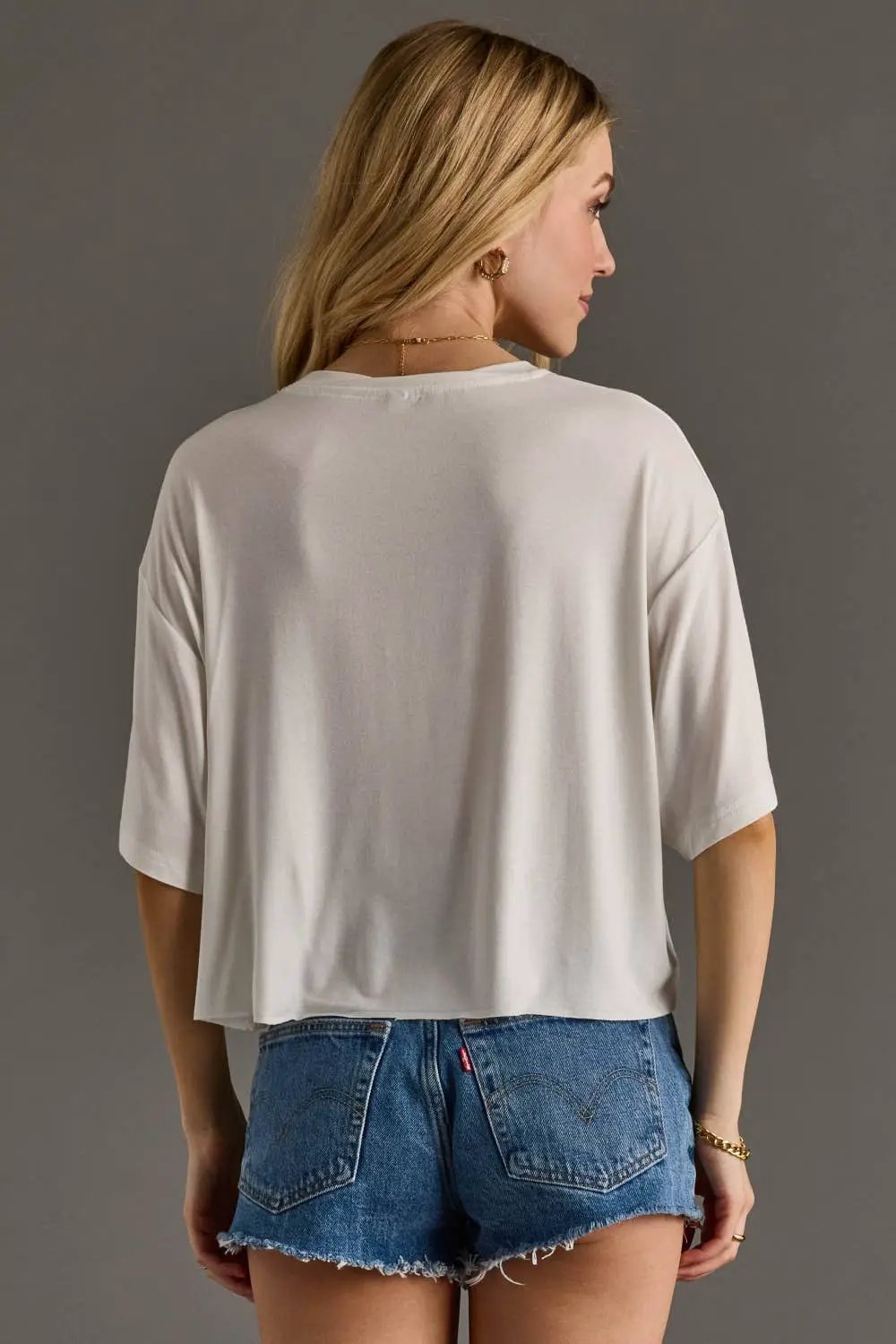 Panache Apparel Co. The Don't Talk To Me I'm On Vacation Cropped Tee: White - T-Shirts