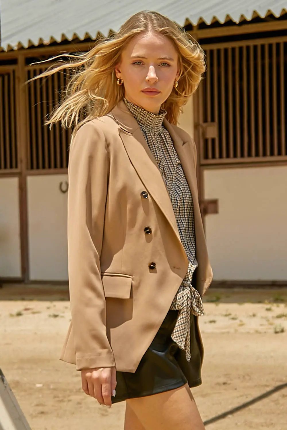 Mystree Mystree - Modern Muse Double-Breasted Blazer - Coats & Jackets