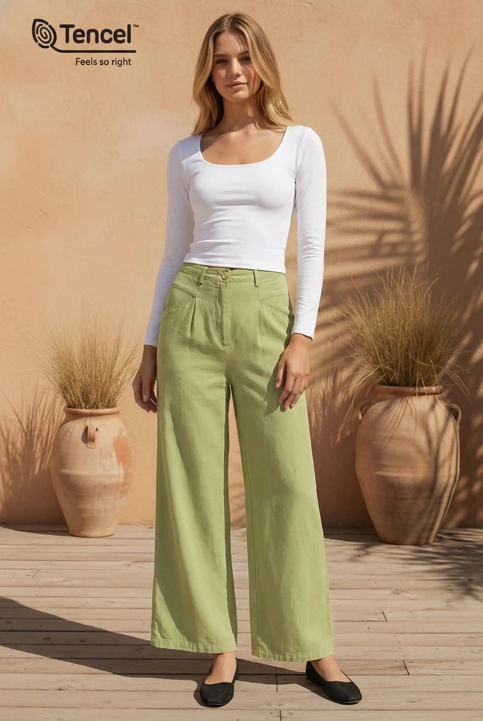 Naked Zebra The Olive Grove Tencel Trouser - Trousers