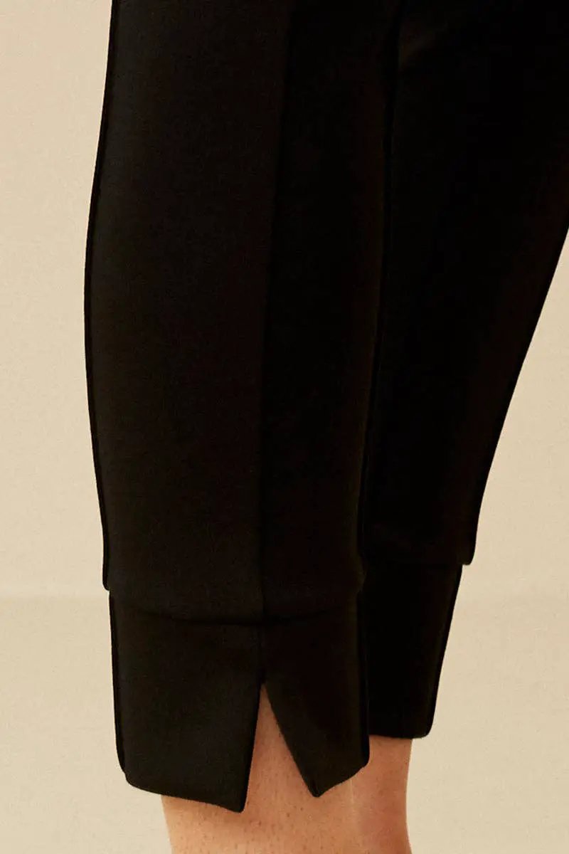 Hayden LA Hayden LA - Womens Elastic Waist Slitted Knit Pants: Black - Pants