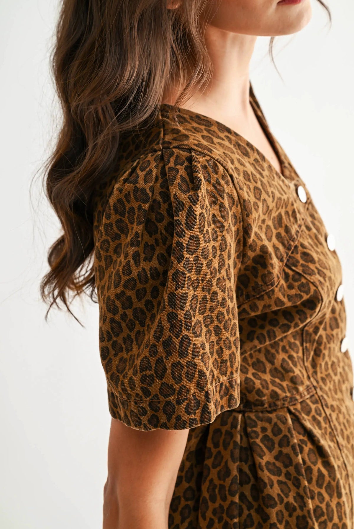 Camellia The Untamed Grace Leopard Button-Front Mini Dress - Dresses dress