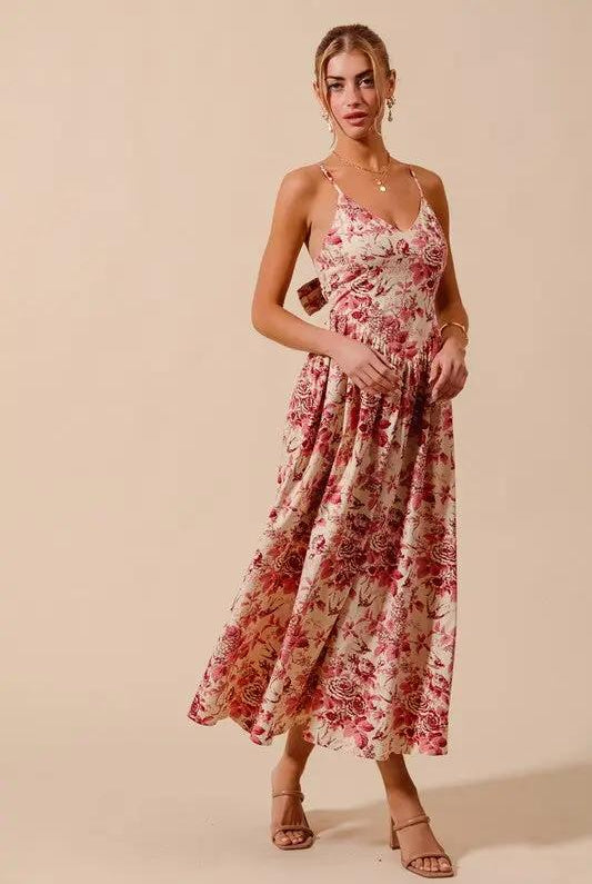 So Me Floral Whispers Bow-Back Maxi Dress by So Me - Dresses Floral Dress with back bow