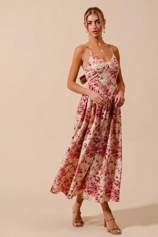So Me Floral Whispers Bow-Back Maxi Dress by So Me - Dresses Floral Dress with back bow