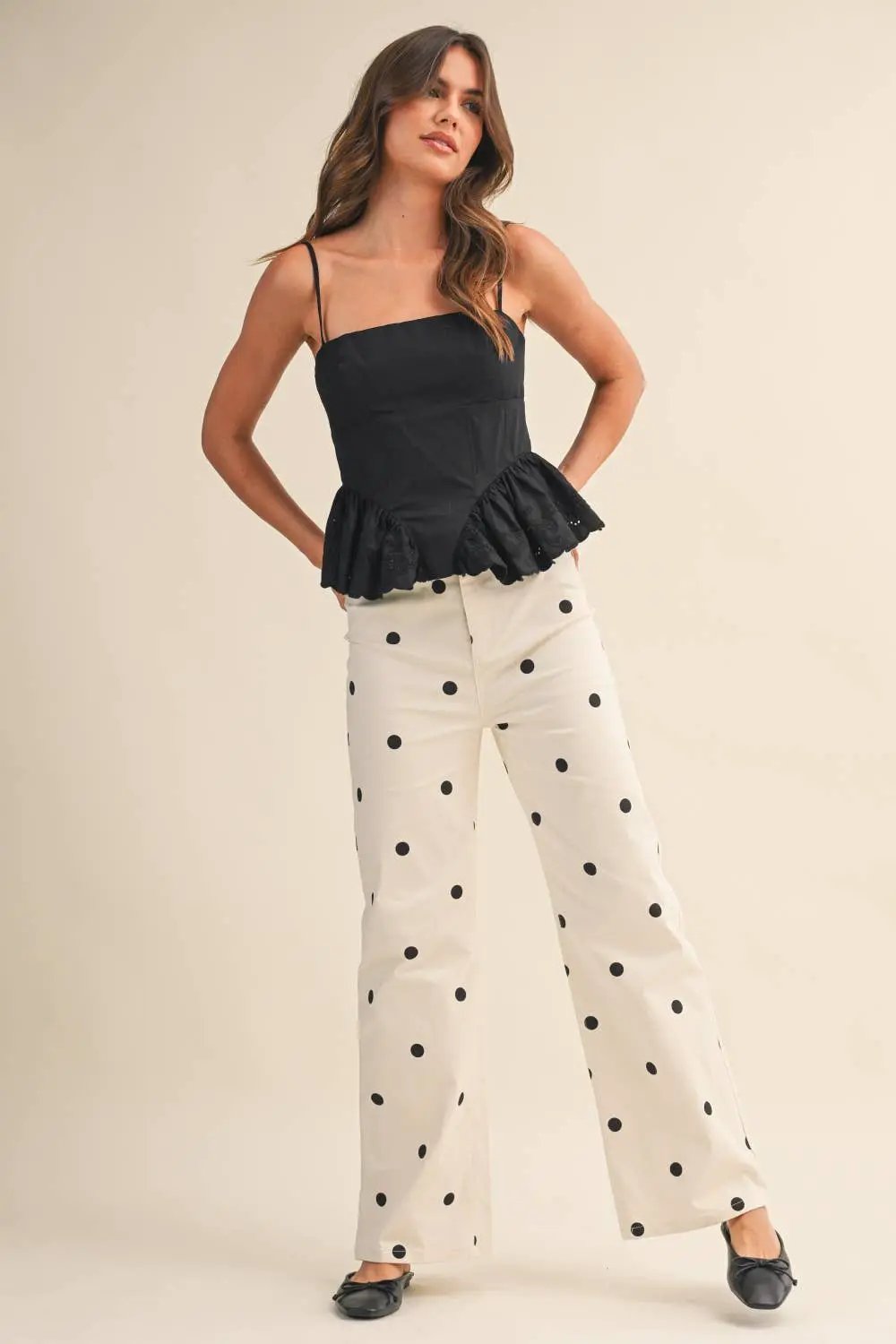 Klesis The Dotty About You Wide Leg Denim Pants - Pants Pants