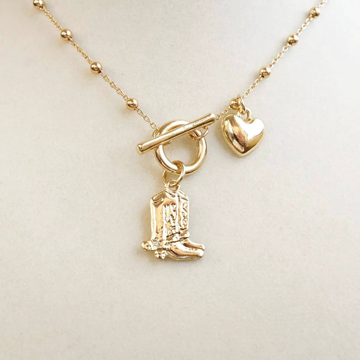 PennyLine inc The Cowgirl Heart Gold Charm Necklace - Necklaces