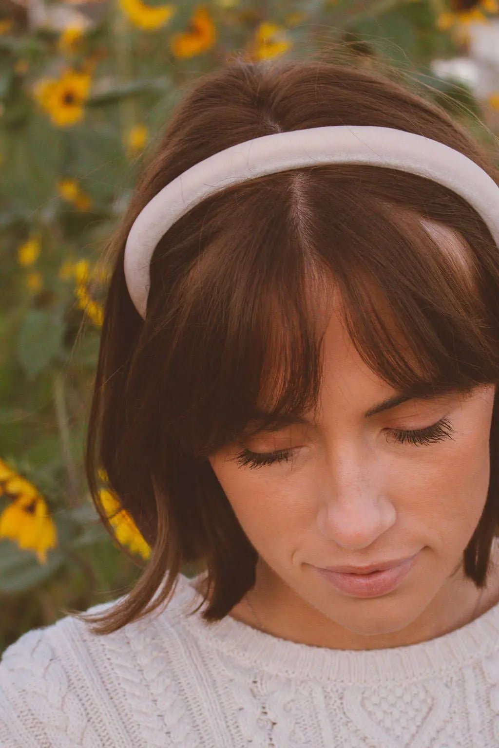 Shop ANDi The Slim Velvet Hard Headband: Toasted Marshmallow - Hair Accessories velvet headband