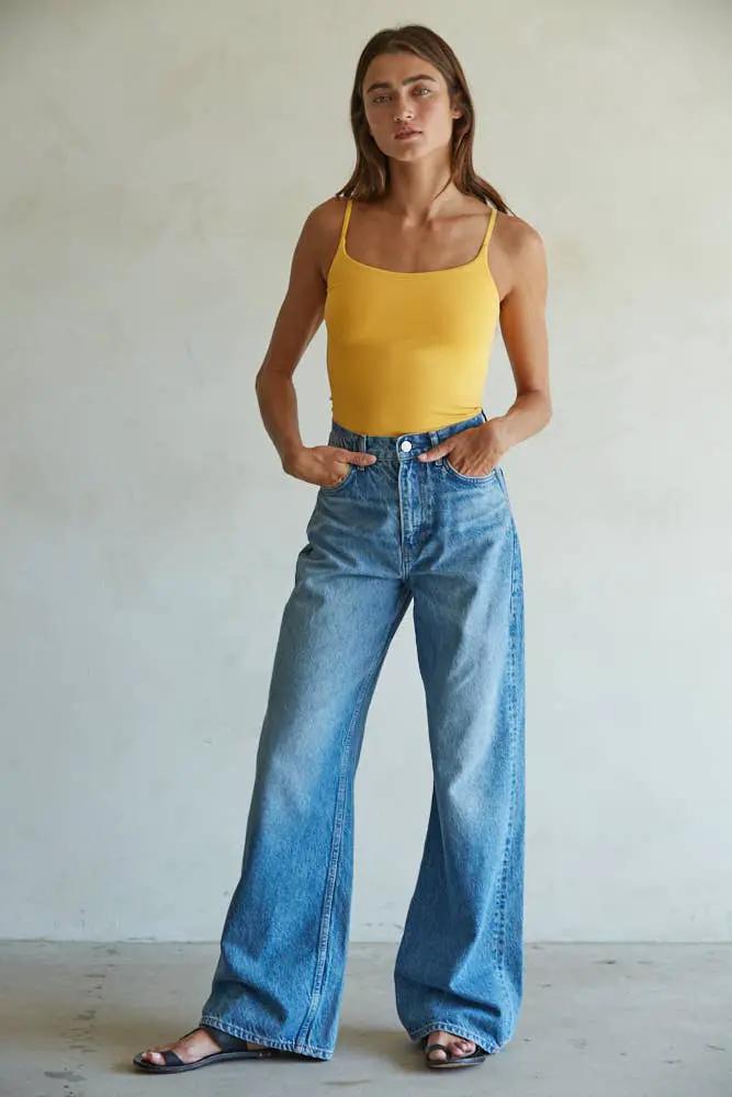 By Together Bright Orange Double Layered Nylon Spandex Seamless Bodysuit - Bodysuits Double Layered Nylon Spandex Seamless Bodysuit