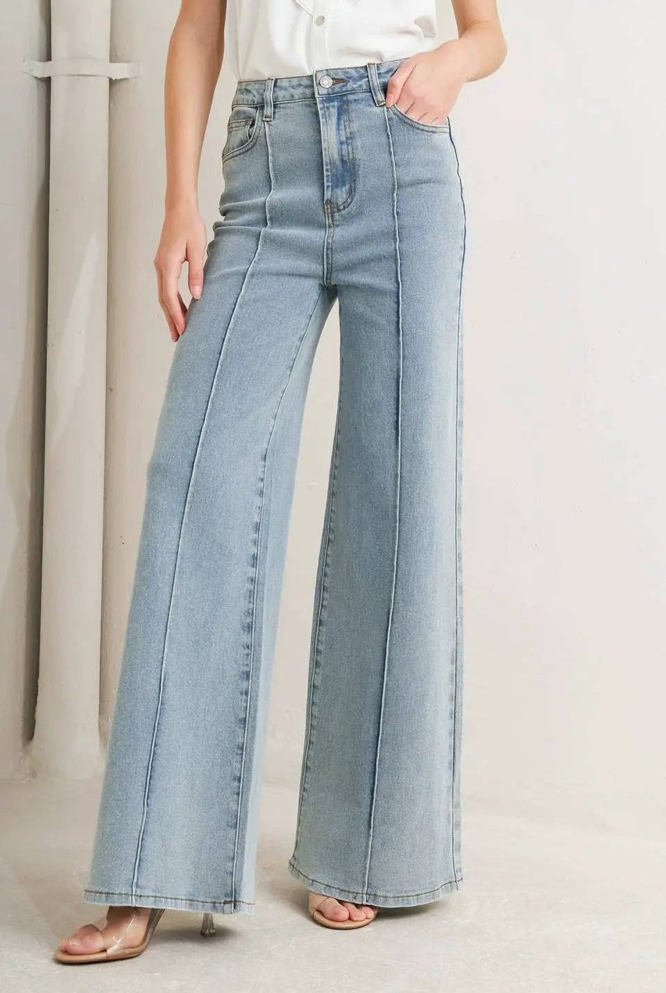 Free Market The Skyline Seam Wide Leg Jeans - Jeans