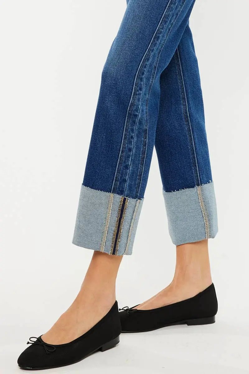 Kan Can USA KanCan Mid Rise Crop Straight Jeans - Jeans