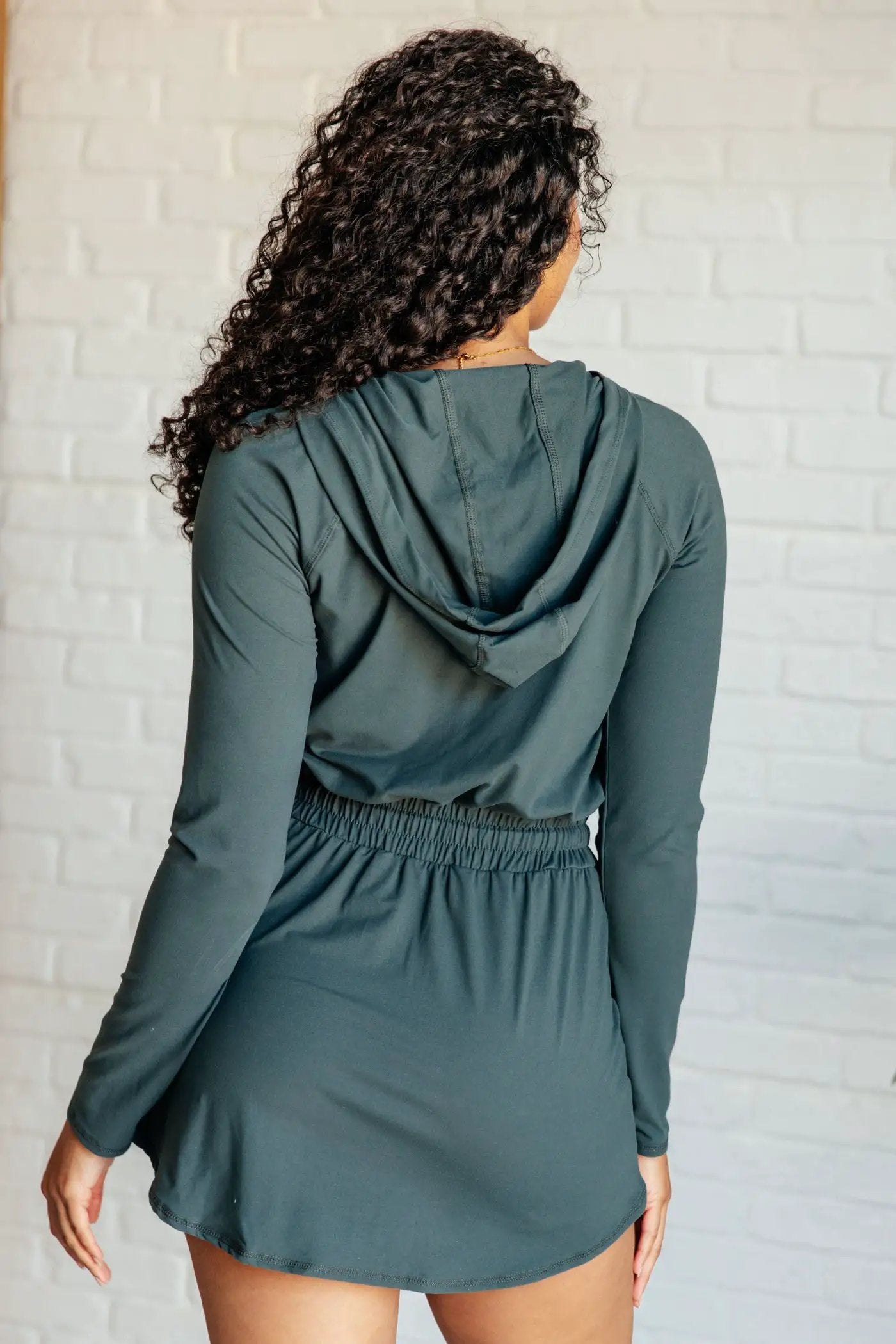 Rae Mode The Getting Out Hoodie Romper: Smoked Spruce - One-Pieces