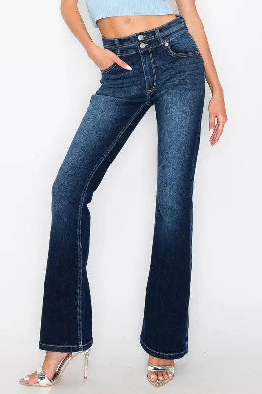 ARTEMIS VINTAGE The Artemis "Sculpt & Strut" Tummy Control High Rise Bootcut Jeans - Dark Stone Wash - Jeans jeans
