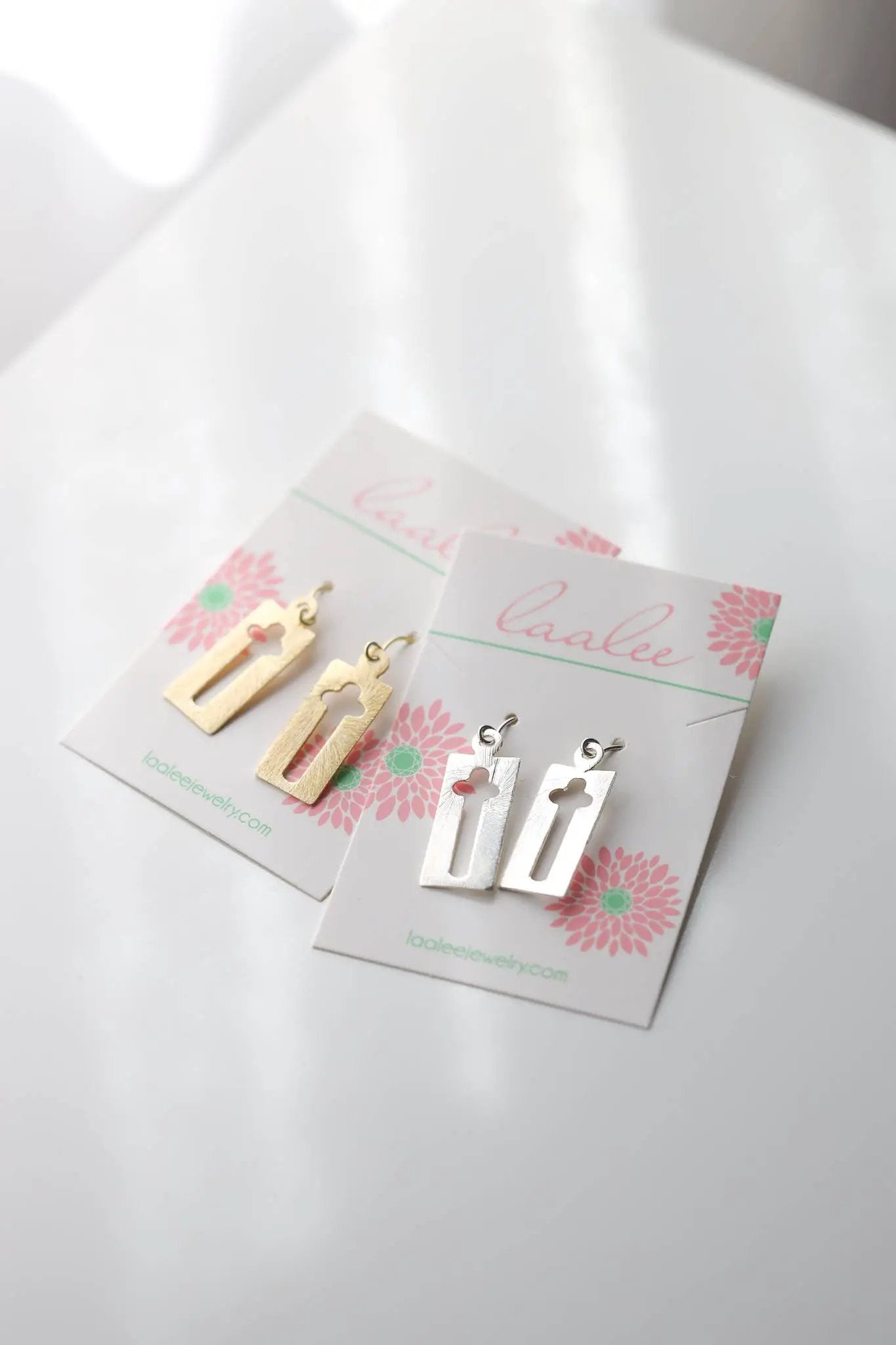 Laalee Jewelry Brushed Cut-Out Cross Earrings - Earrings