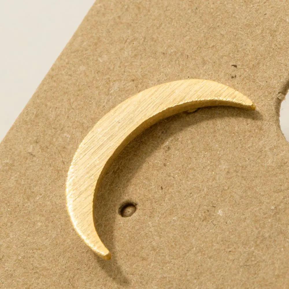 Fame Accessories Crescent Moon Post Stud Earrings: Gold & Silver - Earrings