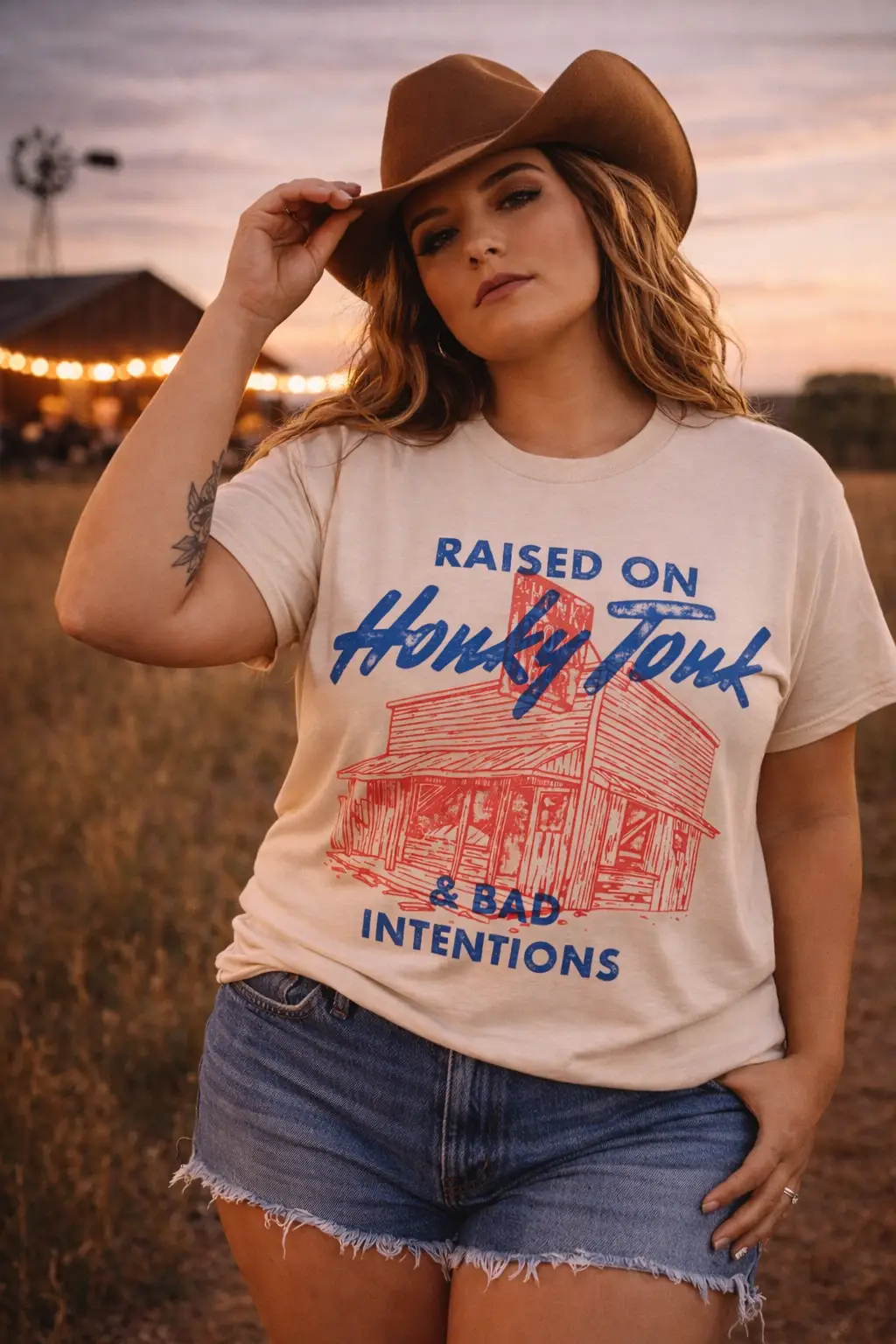 Willow Poppy Raised Wild Honky Tonk Tee - T-Shirts