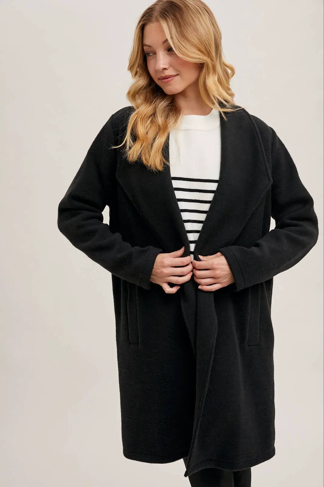 Bluivy Bluivy - OPEN FRONT KNIT COAT JACKET - Wrap Coats