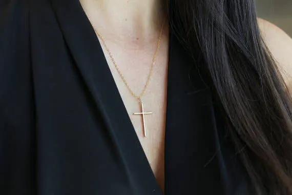 Laalee Jewelry Gold Cross Necklace, Easter Gift, Religious, First Communion - Necklaces