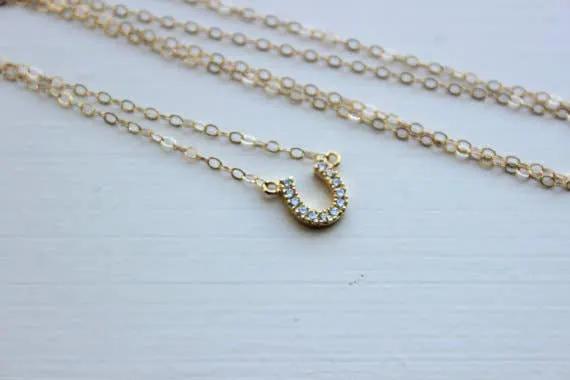 Laalee Jewelry Gold Horseshoe Necklace - Necklaces