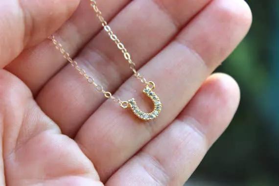 Laalee Jewelry Gold Horseshoe Necklace - Necklaces