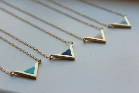 Laalee Jewelry Gold Triangle Geometric Necklace - Necklaces