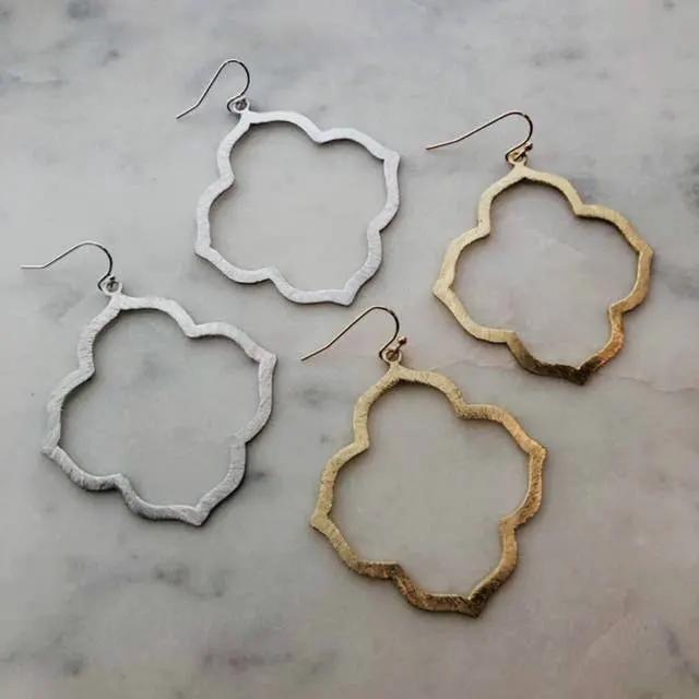 Laalee Jewelry The Southern Charm Quatrefoil Earring - Earrings gold and silver quatrefoil earrings