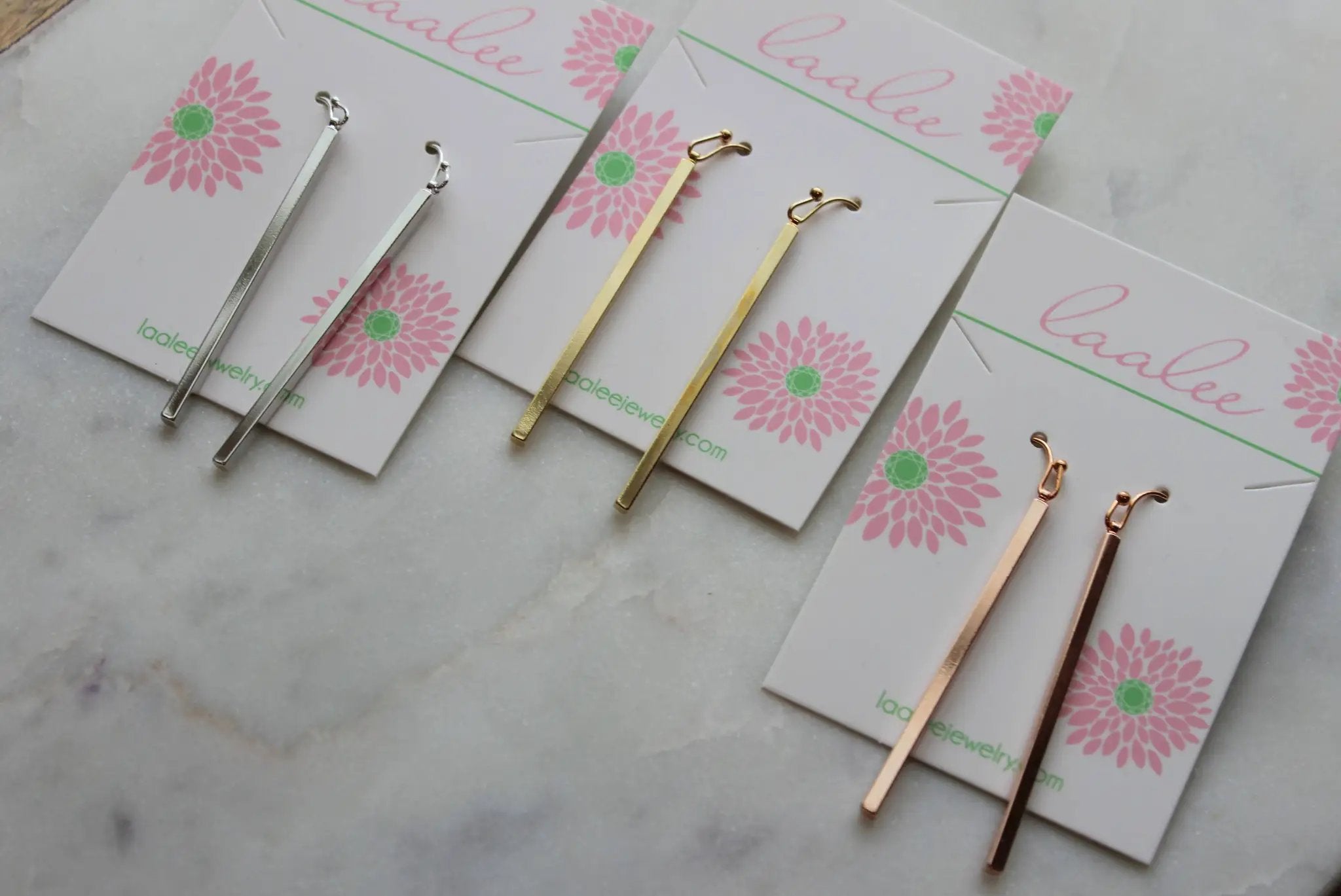 Laalee Jewelry Vertical Bar Earrings - choose finish! - Earrings