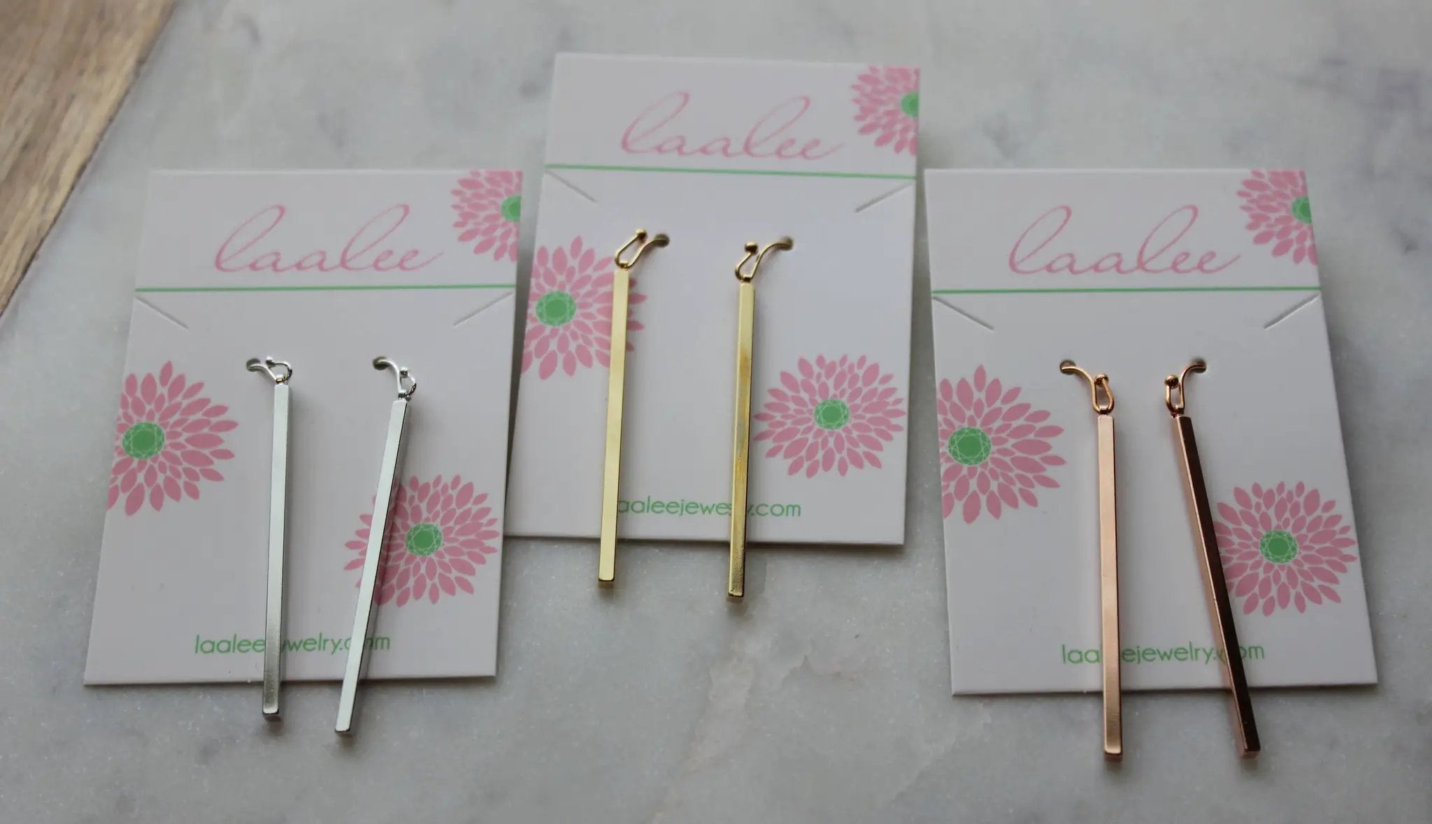 Laalee Jewelry Vertical Bar Earrings - choose finish! - Earrings