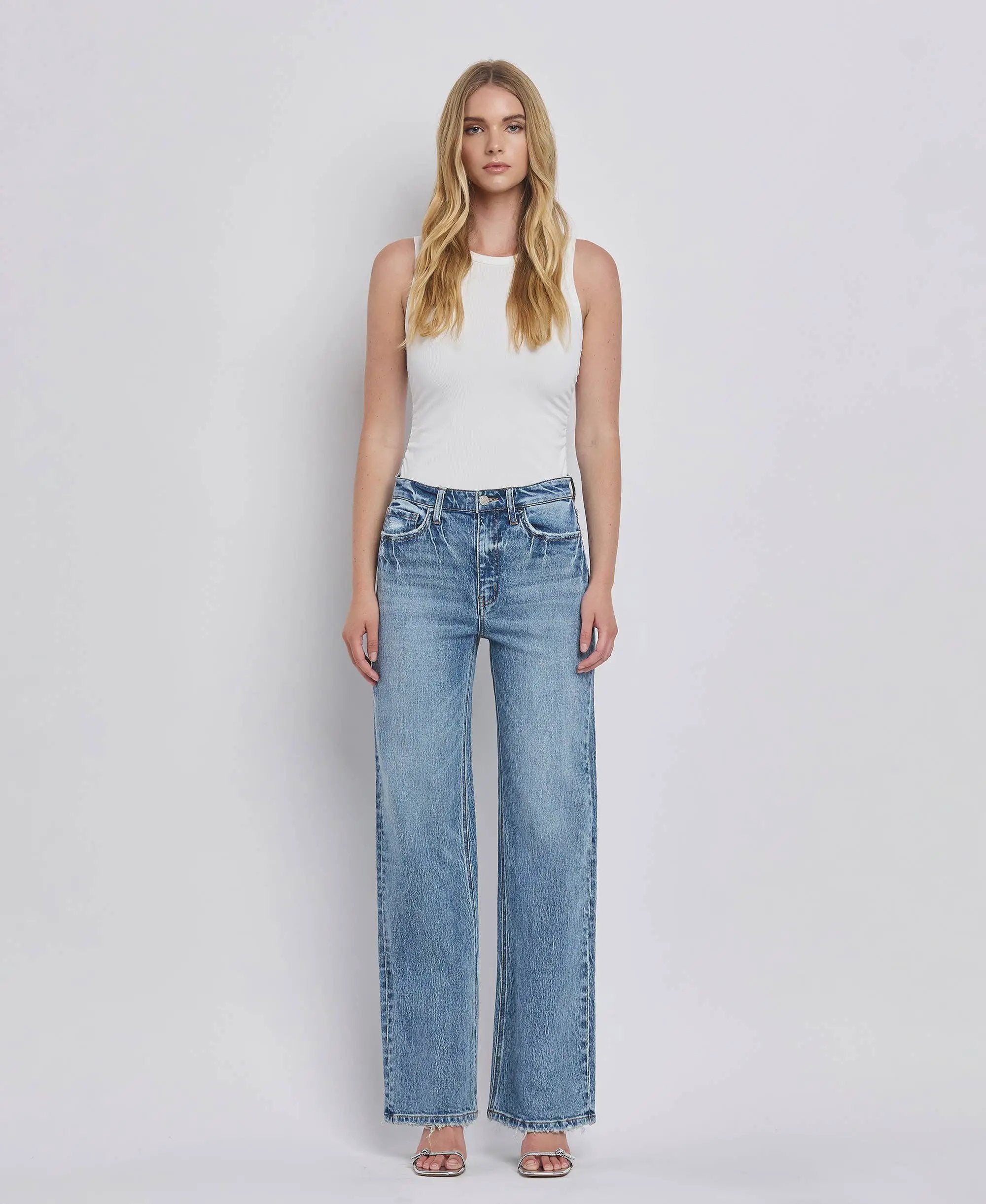 VERVET by FLYING MONKEY VERVET 90'S Super High Rise Wide Leg Jeans - Jeans