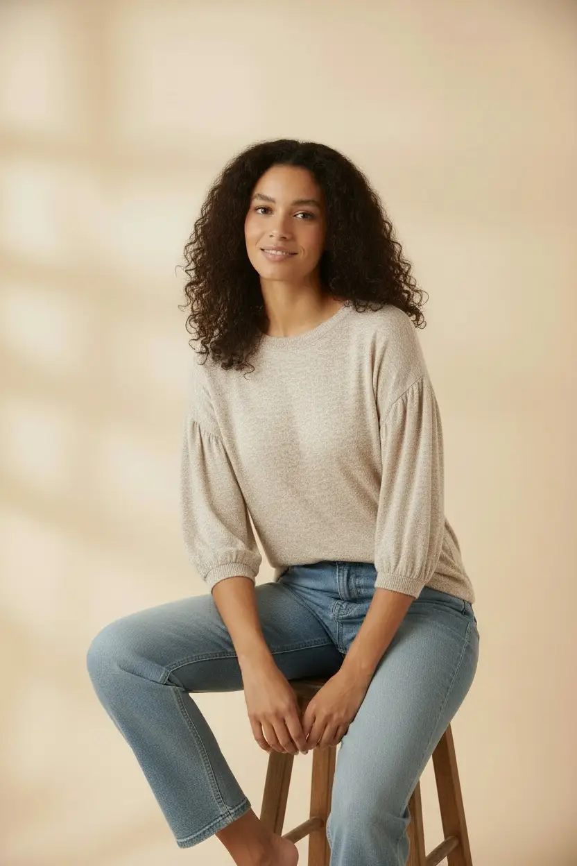Cherish The Soft Season Puff Sleeve Knit Top - Sweaters